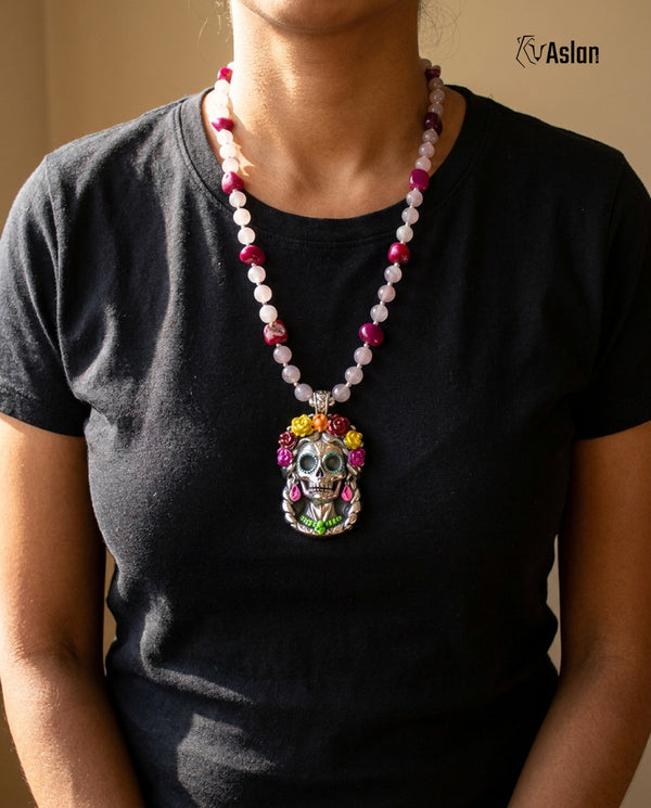 Collar Catrina Cuarzo Rosa
