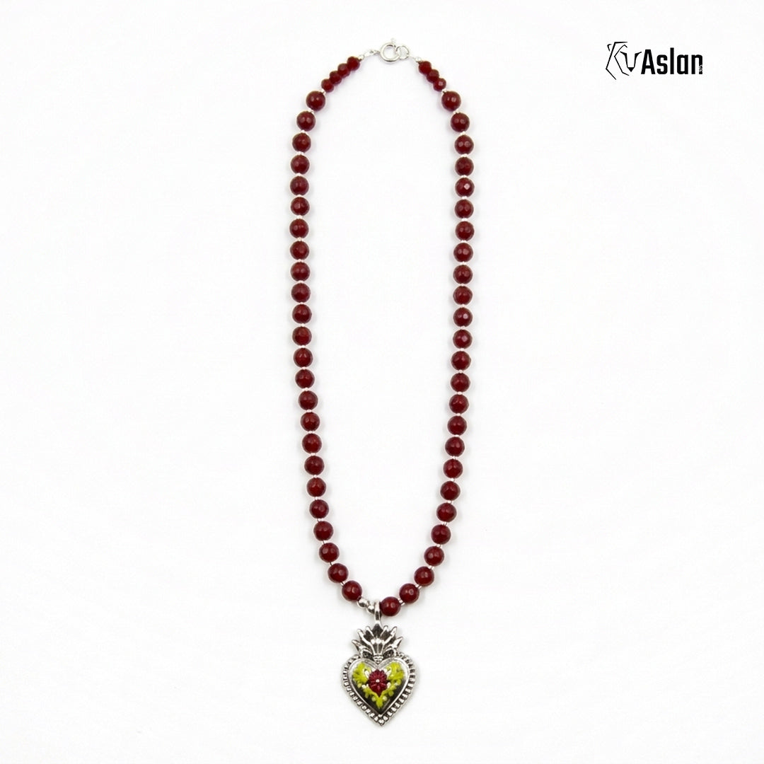Collar Corazón Milagro Rojo