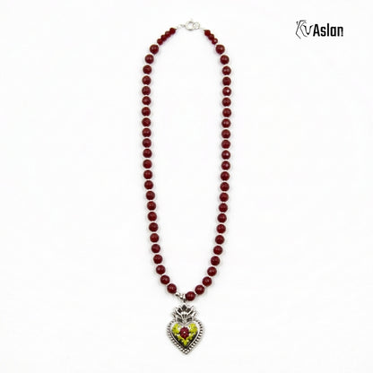Collar Corazón Milagro Rojo