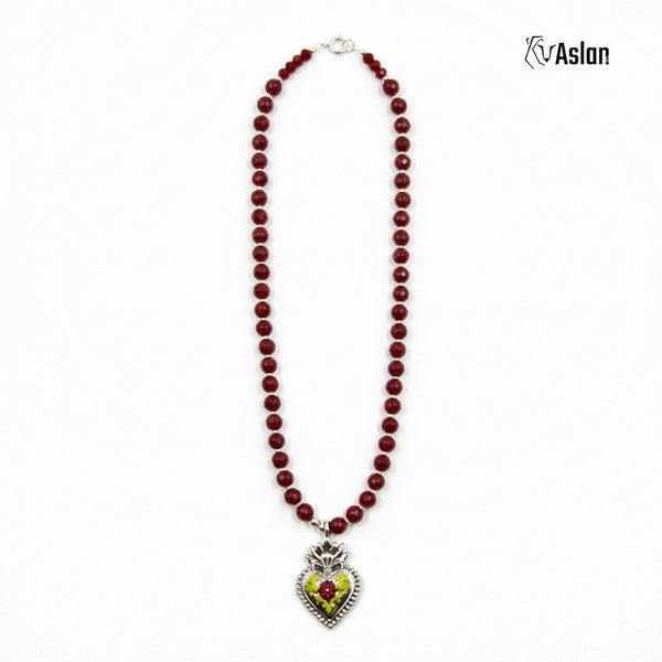 Collar Corazón Milagro Rojo