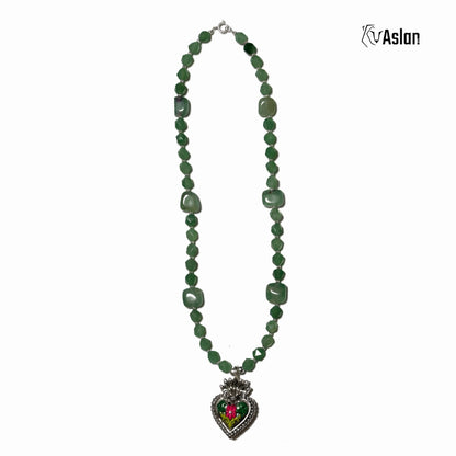 Collar Corazón Milagro Verde
