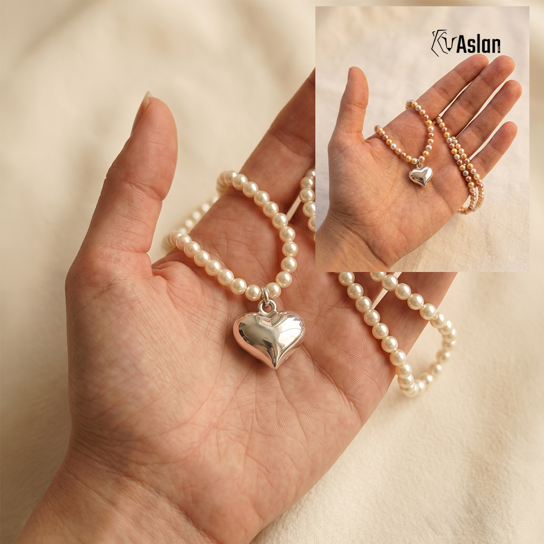 Collar corazón de perla