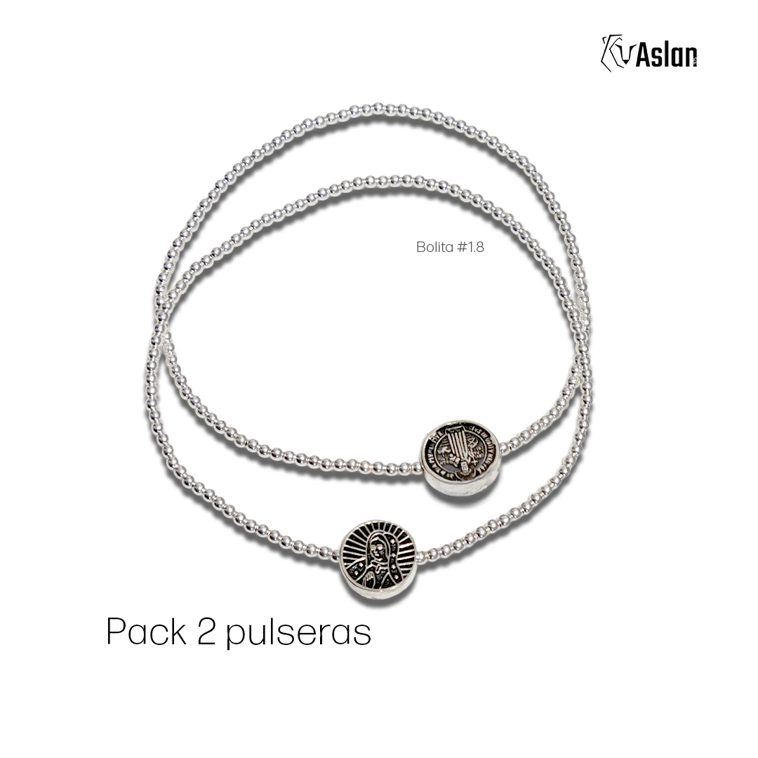 2 Pulseras San Benito y Virgen de Guadalupe