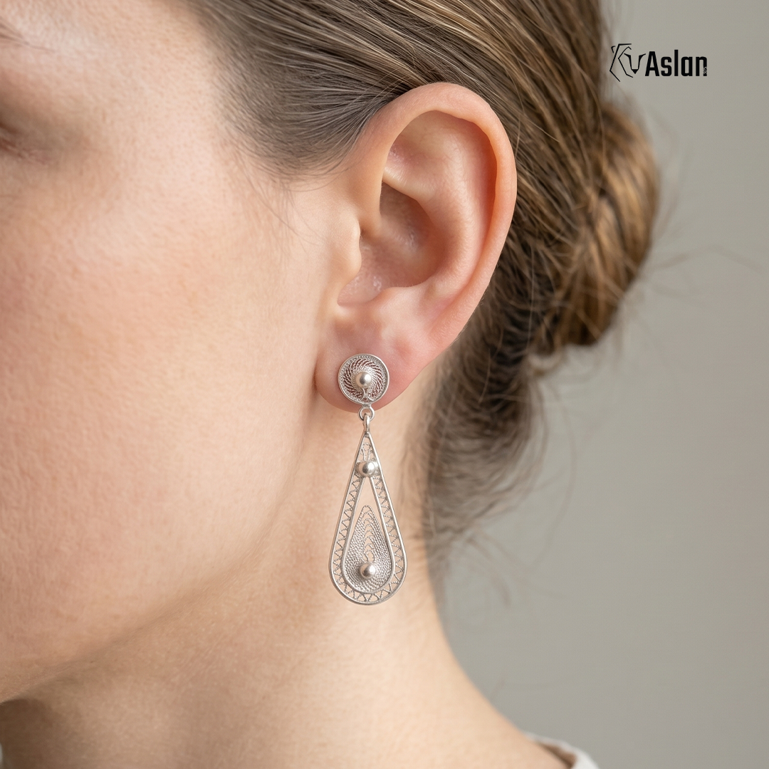 Aretes gota filigrana