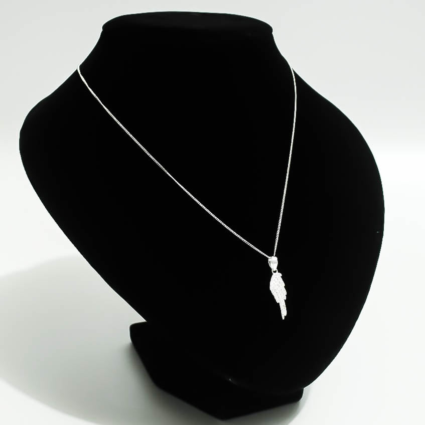 Collar pluma diamante - barbada