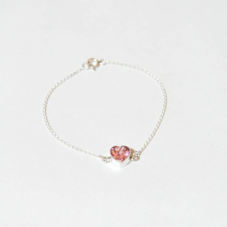 Pulsera zirconia en corazón