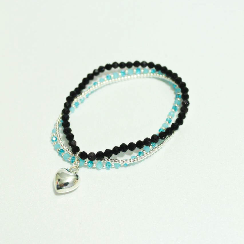 Pulsera aqua de corazón