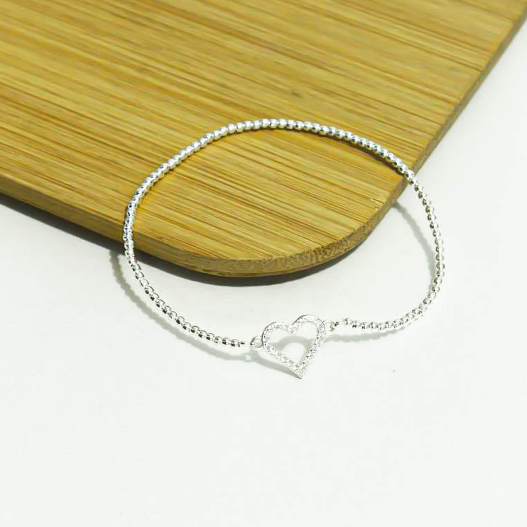 Pulsera corazón zirconia