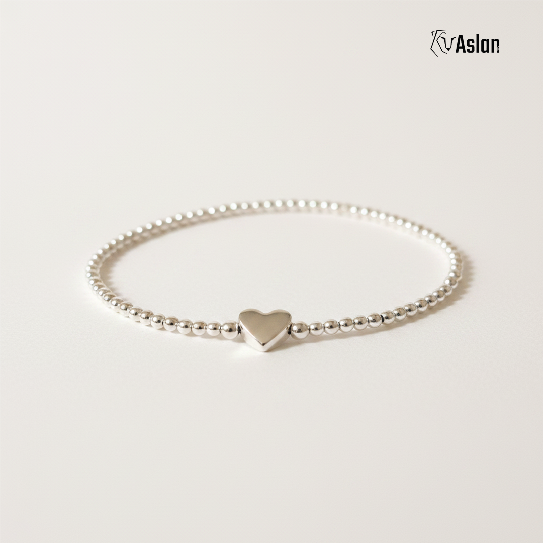 Pulsera corazón pulido