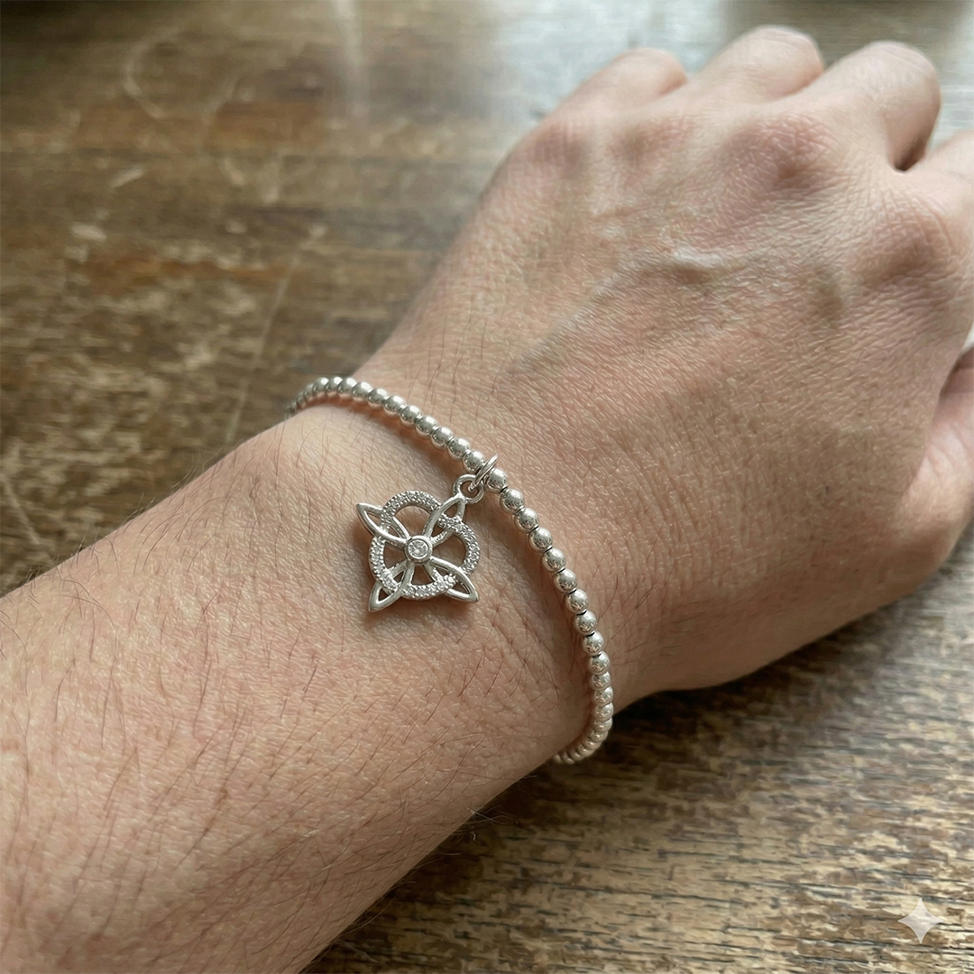 Pulsera nudo de bruja diamante