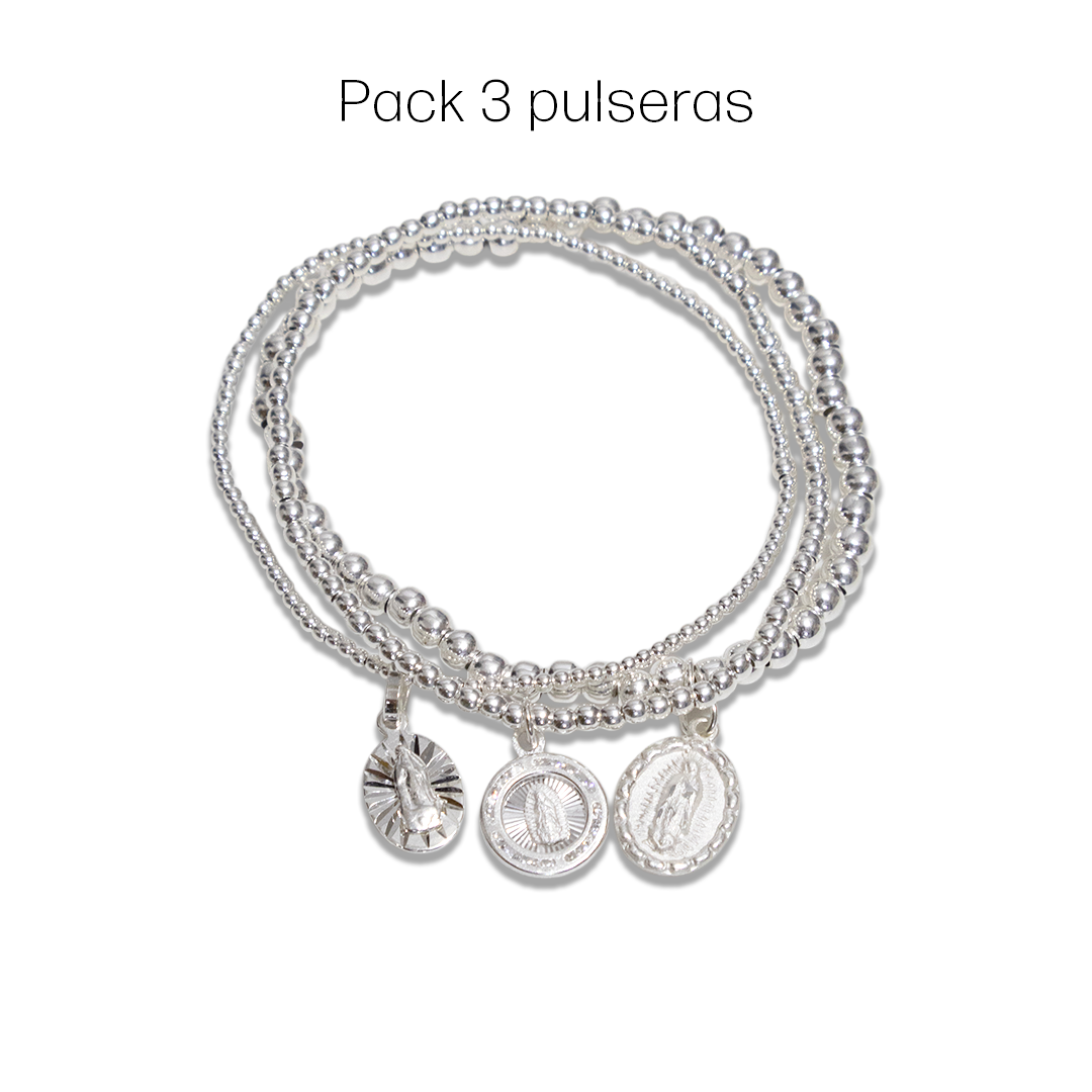 3 Pulseras virgen de Guadalupe