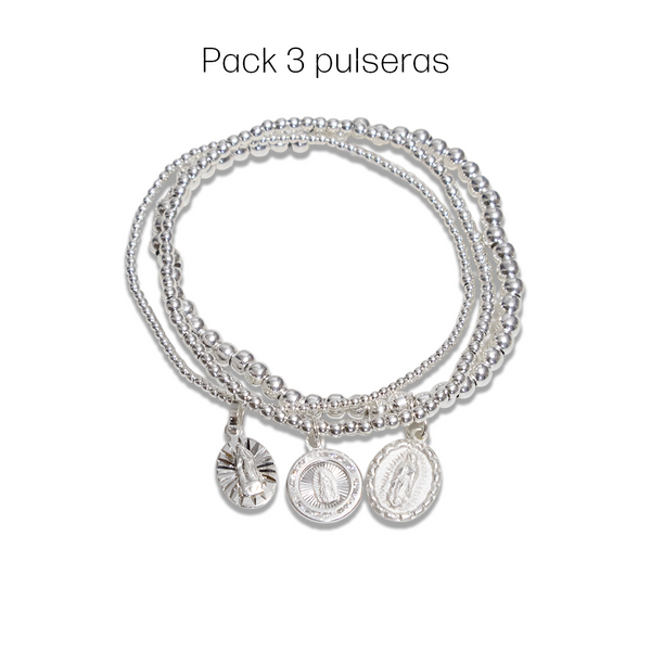 3 Pulseras virgen de Guadalupe