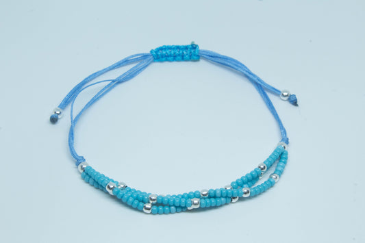 Pulsera 18 hilo y shakira azul