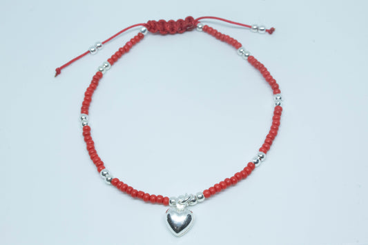 Pulsera corazón roja