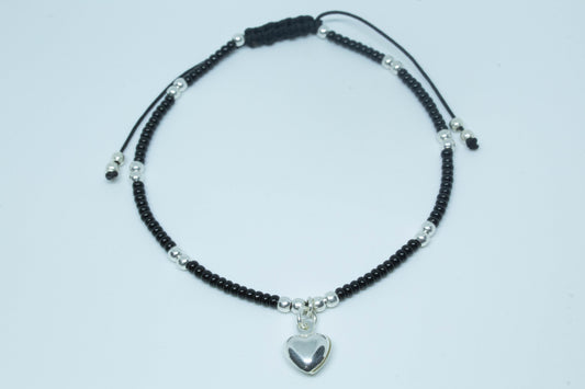 Pulsera corazón negra